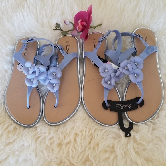 Chatties strappy sandal, floral sz 9/10 & 11 Purp - Picture 4 of 5